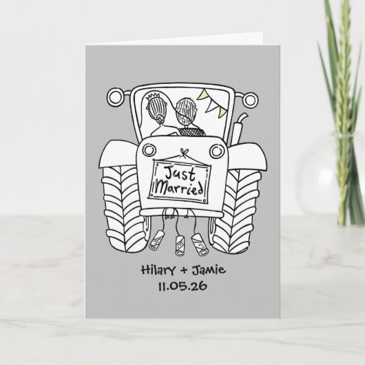 Carte de mariage Tractor Country (Devant)