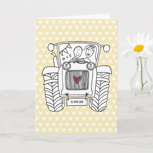 Carte de mariage Tractor Country (Petite plante)
