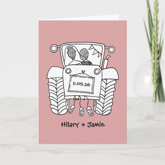 Carte de mariage Tractor Country (Devant)
