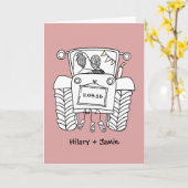 Carte de mariage Tractor Country (Fleur jaune)
