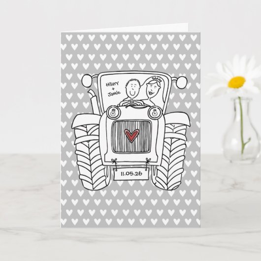 Carte de mariage Tractor Country (Petite plante)