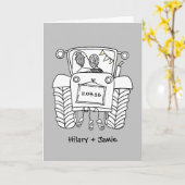 Carte de mariage Tractor Country (Fleur jaune)