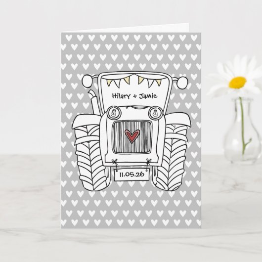Carte de mariage Tractor Country (Petite plante)