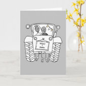 Carte de mariage Tractor Country (Fleur jaune)