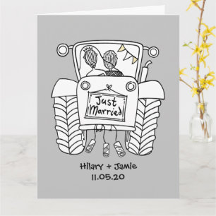Carte de mariage Tractor Country