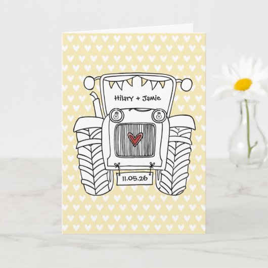 Carte de Mariage Tractor Country (Petite plante)
