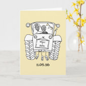 Carte de mariage Tractor Country (Fleur jaune)