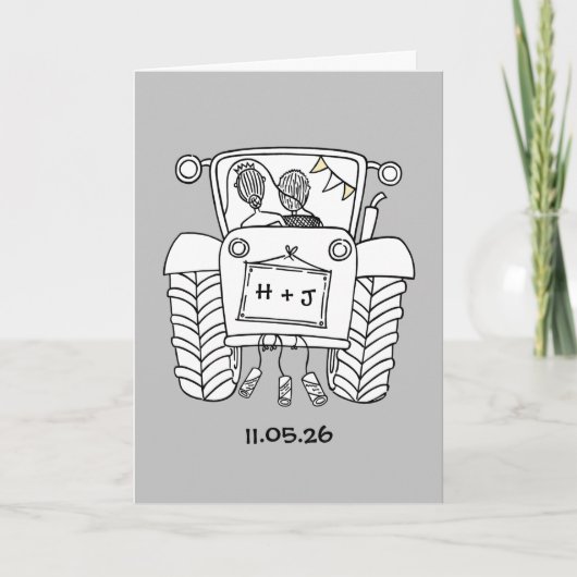 Carte de mariage Tractor Country (Devant)