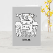 Carte de mariage Tractor Country (Fleur jaune)