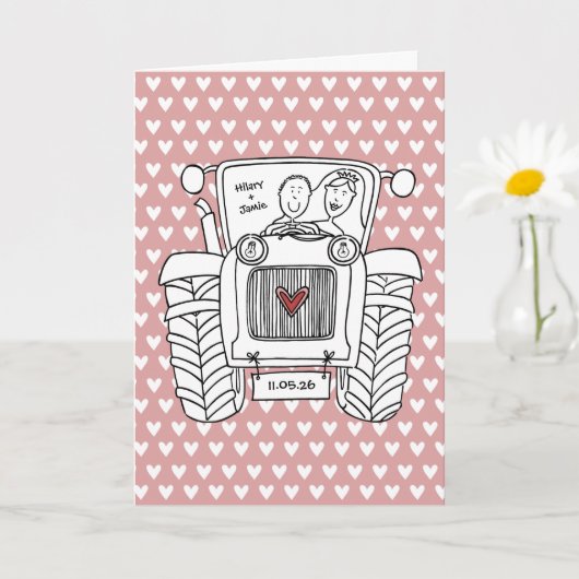 Carte de mariage Tractor Country (Petite plante)