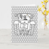 Carte de mariage Tractor Country (Fleur jaune)