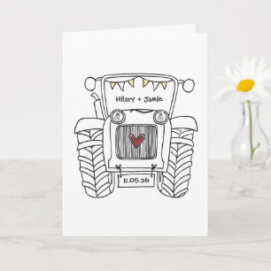 Carte de mariage Tractor Country