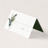 Carte de Mariage Tropical Foliage Green Gold (Front)