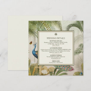 Carte de Mariage Tropical Peacock Palm