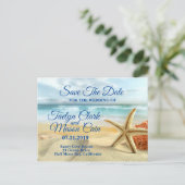 Carte de mariage tropicale à la plage - Enregistre (Debout devant)