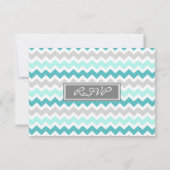 Carte de Mariage Turquoise Chevron Gris RSVP (Dos)