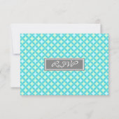 Carte de Mariage Turquoise gris Motif de la Monnai (Dos)