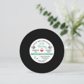Carte de Mariage Turquoise noir Retro (Debout devant)