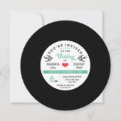 Carte de Mariage Turquoise noir Retro (Devant)