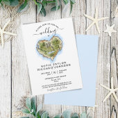 Carte de mariage unique illustrée de destination v