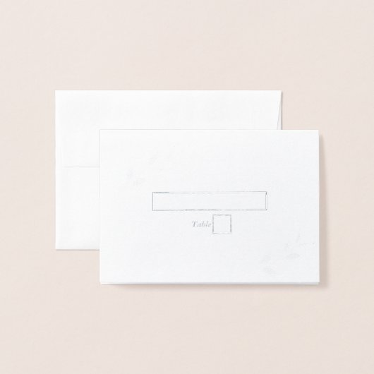 Carte de Mariage Véritable feuille d'argent (Devant avec enveloppe)