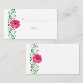 Carte de Mariage verte Rose Gerbera Daisy (Devant / Derrière)