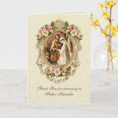 Carte de mariage Vintage catholique (Fleur jaune)