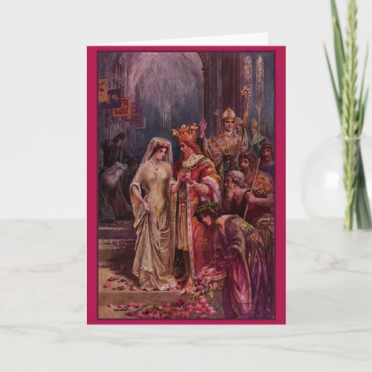 Carte de mariage vintage du Roi Arthur (Devant)