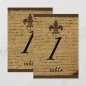 Carte de Mariage vintage Fleur de Lis (Devant / Derrière)