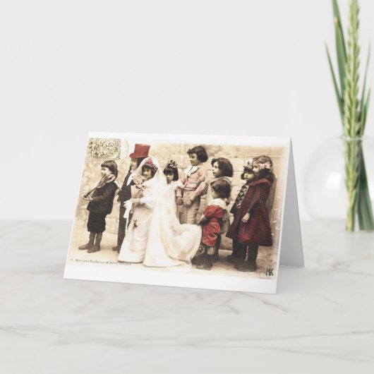 Carte de mariage vintage le mariage mars (Devant)