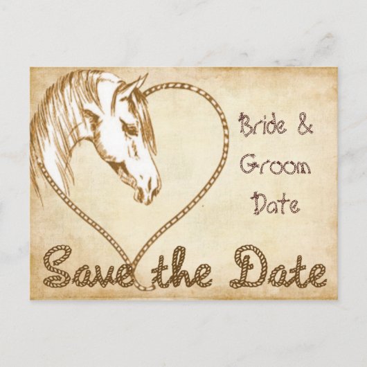 Carte de mariage western pour sauver la date (Devant)