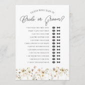 Carte de mariée ou de chambre du Fleur sauvage d'a (Devant)