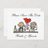 Carte de Mariés Enregistrer Les Dates (Devant / Derrière)