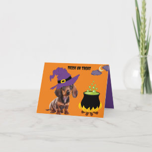 Carte de marionnette Halloween Dachshund