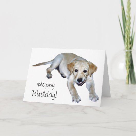 Carte de marionnette jaune Labrador (Devant)