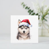 Carte de marionnette Noël Husky (Debout devant)
