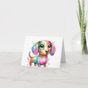 Carte de marionnettes Whimsical Dachshund pour enf