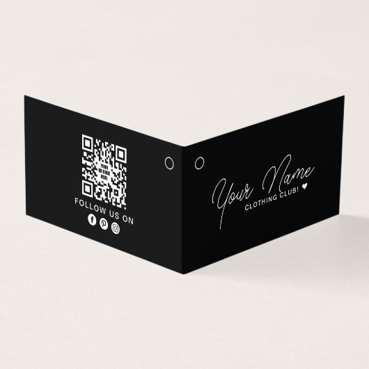 Carte de marquage à main noire QR Code (Outside)