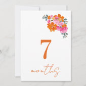 Carte de marque mensuelle pour bébé de 7 mois Rose (Devant)