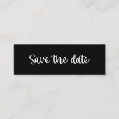 Carte de marque-page "Save the Date" minimale noir (Devant)