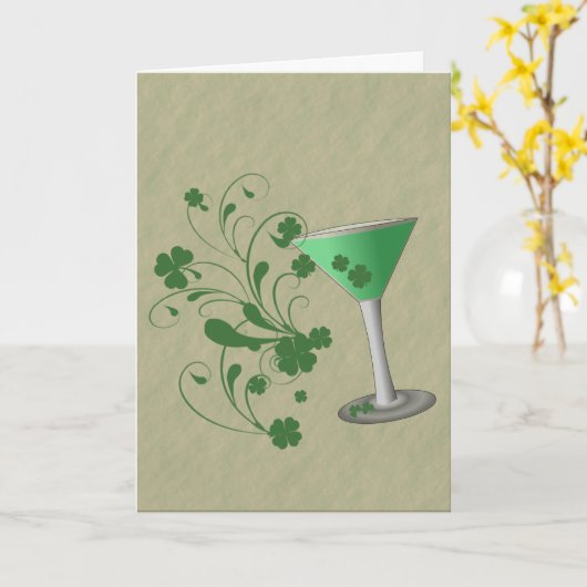 Carte de Martini du jour de St Patrick (Fleur jaune)