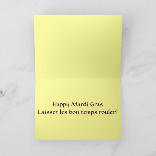 Carte de masque de mardi gras (Intérieur)