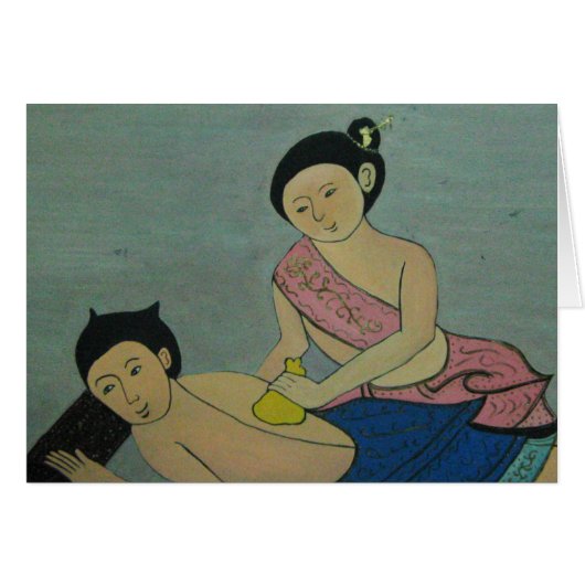 Carte de massage traditionnelle thaïlandaise (Devant horizontal)