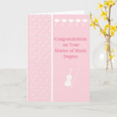 Carte de Master de Musique Diplôme en Rose (Fleur jaune)