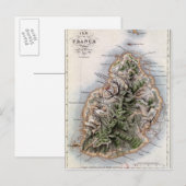 Carte de Maurice, illustration 'Paul et Virginie' (Devant / Derrière)