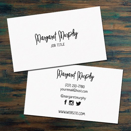 Carte de médias sociaux minimaliste personnalisée