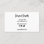 Carte de médias sociaux minimaliste personnalisée (Dos)