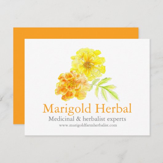 Carte de médicament Marigold herboriste (Devant / Derrière)