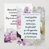 Carte de méditation de Gratitude Bible Verse Flora (Devant / Derrière)