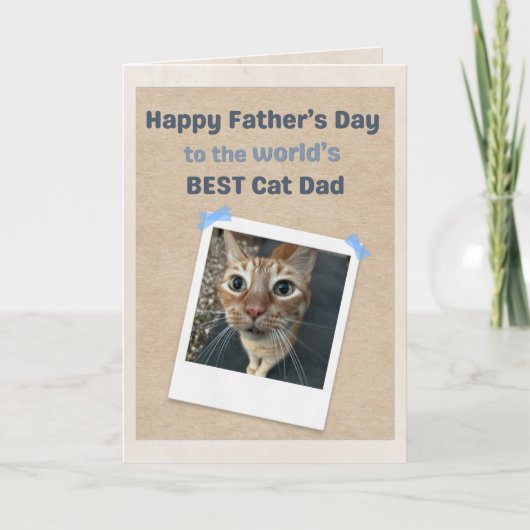 Carte de Meilleur Papa Chat du Monde Message Perso (Devant)